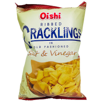 OISHI Ribbed Cracklings - Salt & Vinegar (12 X 3.2 OZ)